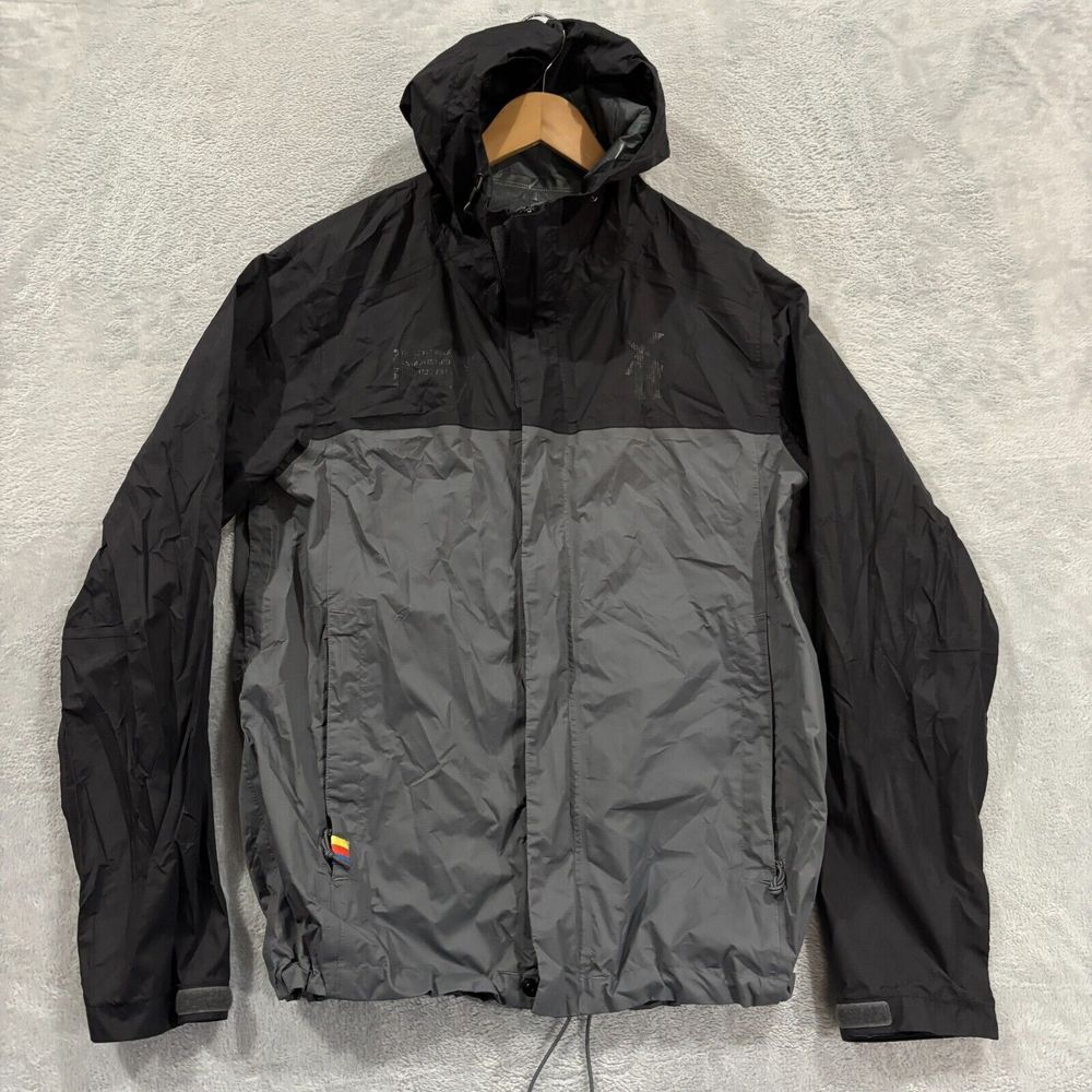 Dutch Bros Windbreaker Jacket Men's Small Hy- Vented Nylon Black Grey Outdoor